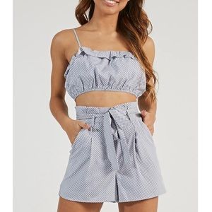 Twilight Zone Two Piece Set In Baby Blue Spot